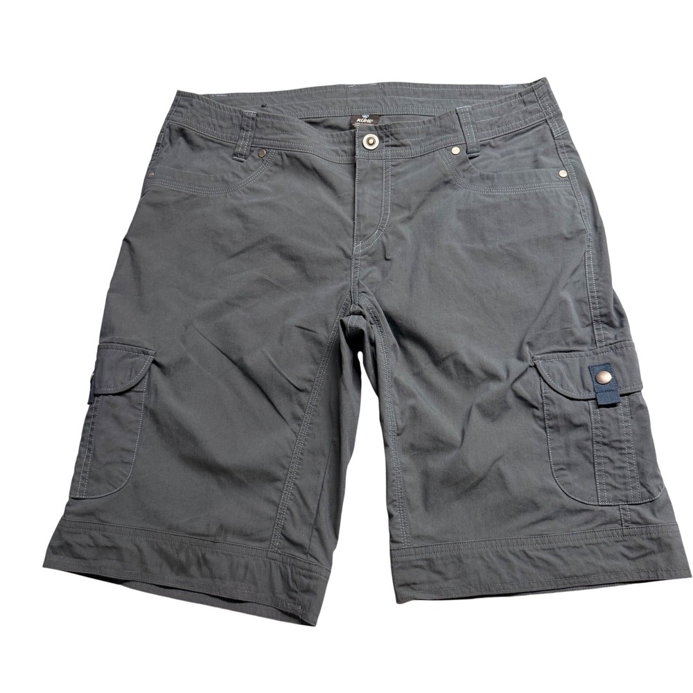 Kuhl Womens Cargo Shorts Size 12 Gray Hiking Outdoor Utility Gorpcore